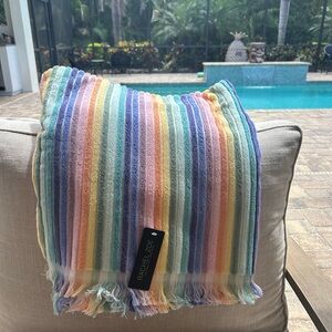 Rachel Zoe Multicolor Striped Bath Towel 40”x70”